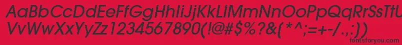 TrendexLightSsiMediumItalic-Schriftart – Schwarze Schriften auf rotem Hintergrund