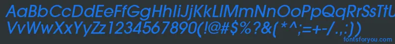 TrendexLightSsiMediumItalic Font – Blue Fonts on Black Background