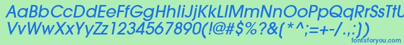 TrendexLightSsiMediumItalic Font – Blue Fonts on Green Background