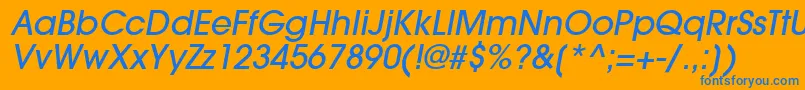 TrendexLightSsiMediumItalic Font – Blue Fonts on Orange Background