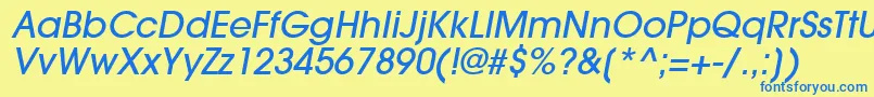 TrendexLightSsiMediumItalic Font – Blue Fonts on Yellow Background