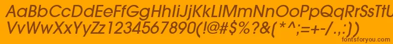 TrendexLightSsiMediumItalic Font – Brown Fonts on Orange Background