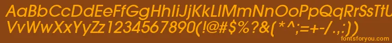 TrendexLightSsiMediumItalic Font – Orange Fonts on Brown Background