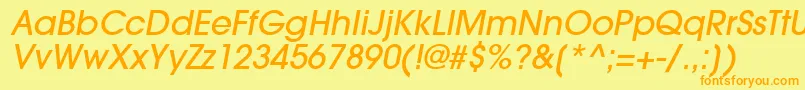 TrendexLightSsiMediumItalic Font – Orange Fonts on Yellow Background