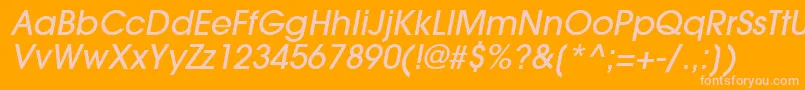 TrendexLightSsiMediumItalic Font – Pink Fonts on Orange Background