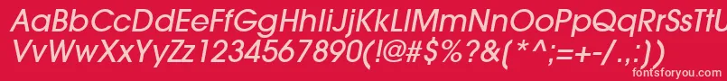 TrendexLightSsiMediumItalic Font – Pink Fonts on Red Background