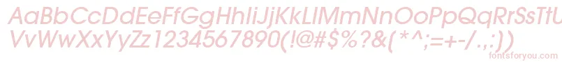 Fonte TrendexLightSsiMediumItalic – fontes rosa em um fundo branco