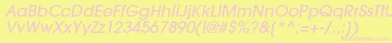 TrendexLightSsiMediumItalic Font – Pink Fonts on Yellow Background