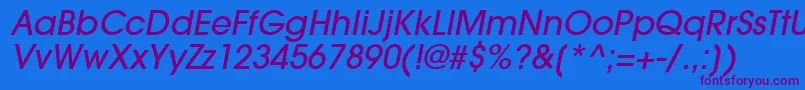 TrendexLightSsiMediumItalic-Schriftart – Violette Schriften auf blauem Hintergrund