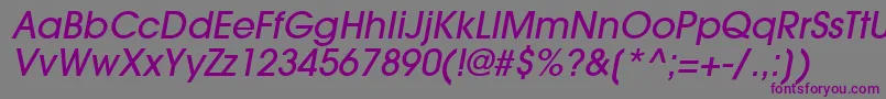 TrendexLightSsiMediumItalic Font – Purple Fonts on Gray Background