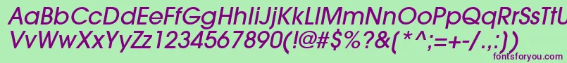 TrendexLightSsiMediumItalic Font – Purple Fonts on Green Background