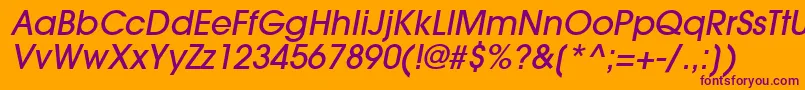 TrendexLightSsiMediumItalic Font – Purple Fonts on Orange Background