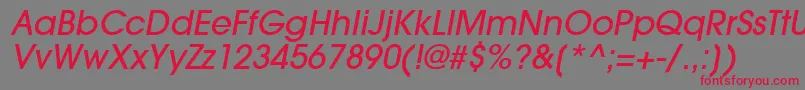 TrendexLightSsiMediumItalic Font – Red Fonts on Gray Background