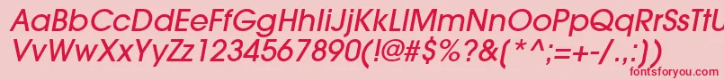 フォントTrendexLightSsiMediumItalic – ピンクの背景に赤い文字