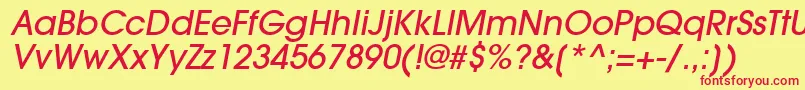 TrendexLightSsiMediumItalic Font – Red Fonts on Yellow Background