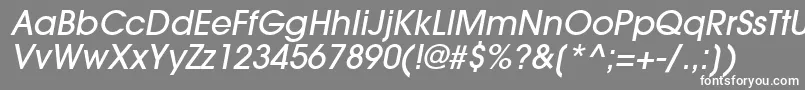 フォントTrendexLightSsiMediumItalic – 灰色の背景に白い文字