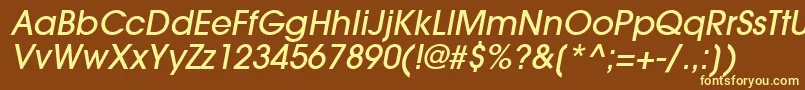 TrendexLightSsiMediumItalic Font – Yellow Fonts on Brown Background