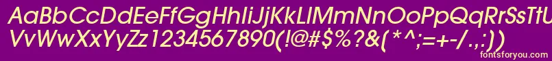 TrendexLightSsiMediumItalic Font – Yellow Fonts on Purple Background