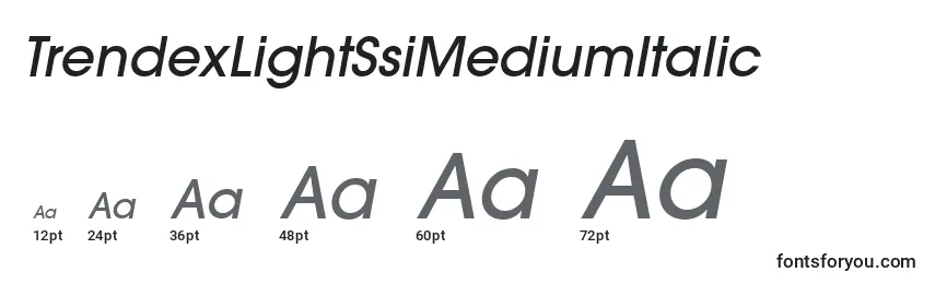 Размеры шрифта TrendexLightSsiMediumItalic