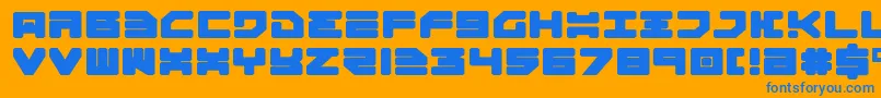 フォントOmega3Expanded – オレンジの背景に青い文字