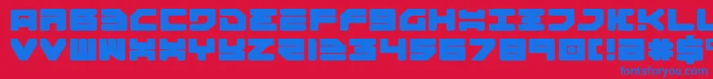 フォントOmega3Expanded – 赤い背景に青い文字