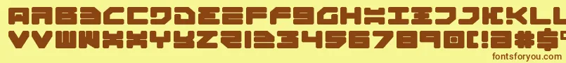 Omega3Expanded-fontti – ruskeat fontit keltaisella taustalla