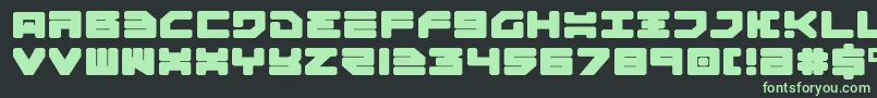 フォントOmega3Expanded – 黒い背景に緑の文字