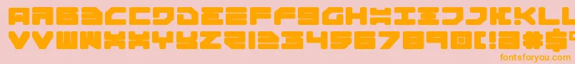 Omega3Expanded-fontti – oranssit fontit vaaleanpunaisella taustalla