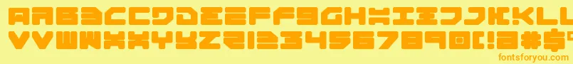 Omega3Expanded Font – Orange Fonts on Yellow Background