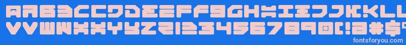 Omega3Expanded Font – Pink Fonts on Blue Background