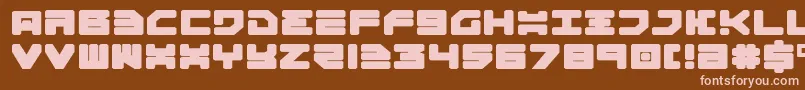 Omega3Expanded-fontti – vaaleanpunaiset fontit ruskealla taustalla