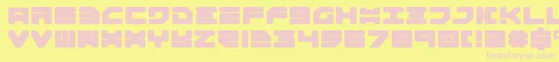 フォントOmega3Expanded – ピンクのフォント、黄色の背景