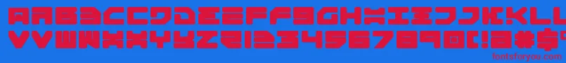 Omega3Expanded Font – Red Fonts on Blue Background