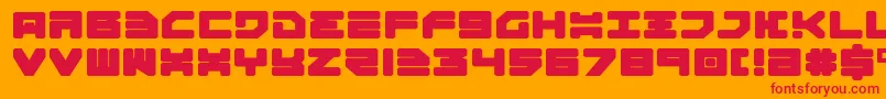 フォントOmega3Expanded – オレンジの背景に赤い文字