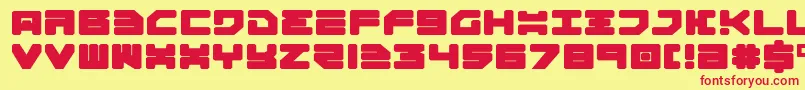 Omega3Expanded-fontti – punaiset fontit keltaisella taustalla