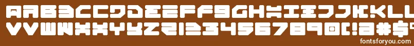 フォントOmega3Expanded – 茶色の背景に白い文字