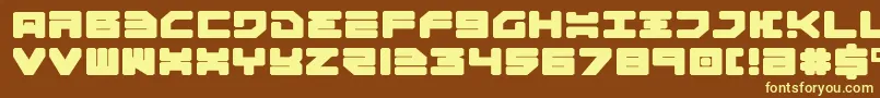 Omega3Expanded-fontti – keltaiset fontit ruskealla taustalla