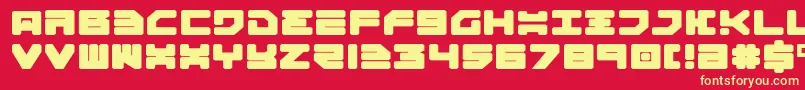 Omega3Expanded-fontti – keltaiset fontit punaisella taustalla