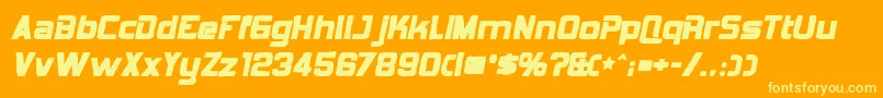 Hemiheadink Font – Yellow Fonts on Orange Background