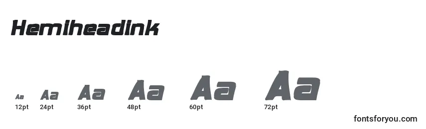Hemiheadink Font Sizes