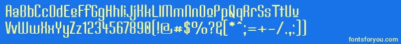 KandideUpperWide Font – Yellow Fonts on Blue Background