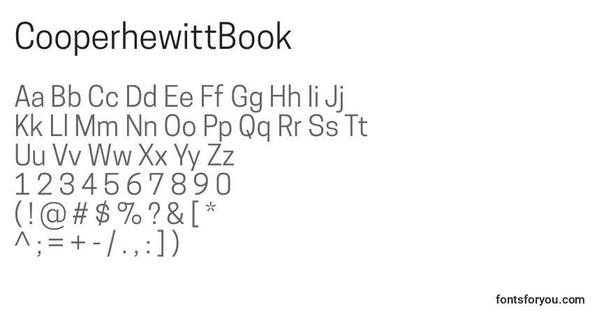 Czcionka CooperhewittBook – alfabet, cyfry, specjalne znaki