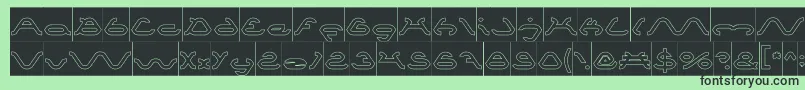 Czcionka SpiderHollowInverse – czarne czcionki na zielonym tle
