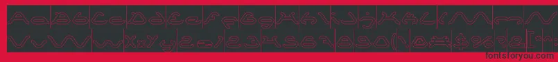 Czcionka SpiderHollowInverse – czarne czcionki na czerwonym tle