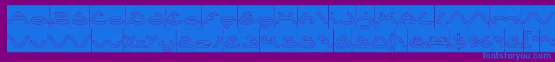 フォントSpiderHollowInverse – 紫色の背景に青い文字
