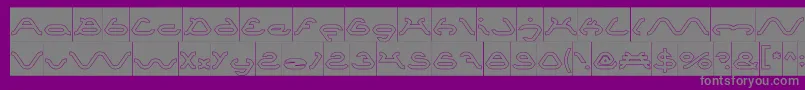 SpiderHollowInverse-Schriftart – Graue Schriften auf violettem Hintergrund