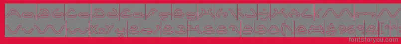 SpiderHollowInverse-Schriftart – Graue Schriften auf rotem Hintergrund