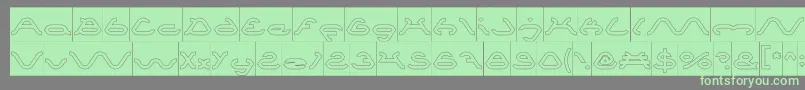 SpiderHollowInverse Font – Green Fonts on Gray Background
