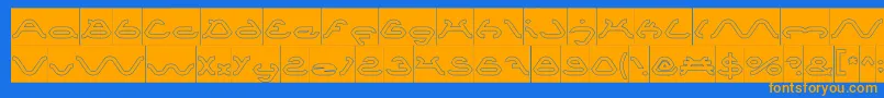 SpiderHollowInverse Font – Orange Fonts on Blue Background