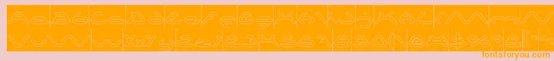 Fonte SpiderHollowInverse – fontes laranjas em um fundo rosa